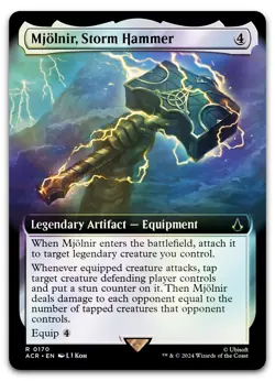 Mjolnir, Storm Hammer (Extended Art) #170 (Foil) NM Assassin's Creed Magic MTG - Image 1