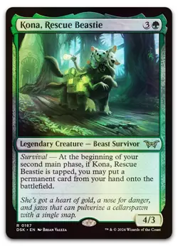 Kona, Rescue Beastie (0187) #187 (Foil) (NM) Duskmourn DSK Magic MTG - Image 1