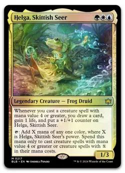 Helga, Skittish Seer #217 (Foil) (NM) Bloomburrow BLB Magic MTG - Image 1