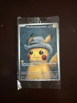 Pokemon TCG Pikachu With Grey Felt Hat Van Gogh Full Art Promo SVP #085 Sealed - Image 1