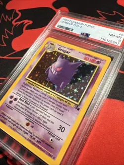 1999 POKEMON GENGAR FOSSIL HOLO UNLIMITED 5/62 PSA 8 VINTAGE RARE - Image 3