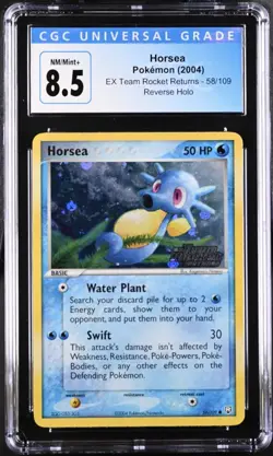 2004 Pokemon Ex Team Rocket Returns Horsea Reverse Foil Cgc 8.5 - Image 1