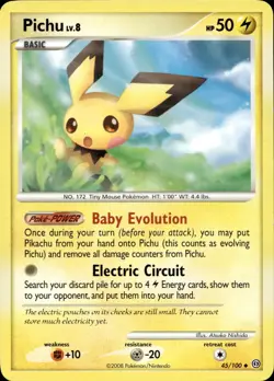 PICHU 45/100 UNCOMMON STORMFRONT POKEMON LP - Image 1