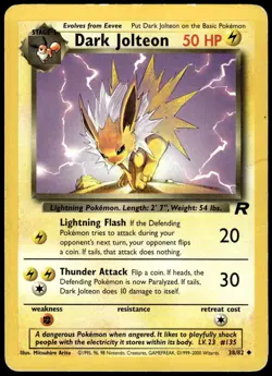 Dark Jolteon 38/82 Uncommon Team Rocket Pokemon Unlimited MP - Image 1