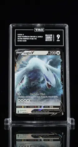 2022 Pokemon SWSH Silver Tempest Lugia V #138/195 TAG 9 Mint Ultra Rare - Image 1