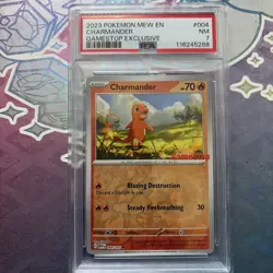 Charmander 151 (GameStop Exclusive) Stamped - Pokemon TCG EN - 004/165 PSA 7 NM - Image 1