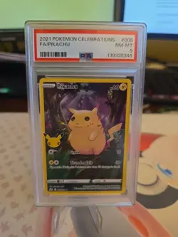2021 POKEMON CELEBRATIONS #005 FULL ART/PIKACHU PSA 8 - Image 1