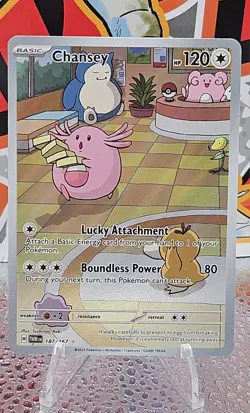 Pokemon Chansey 187/167 IR Twilight Masquerade Snorlax Psyduck Gengar Near Mint! - Image 1