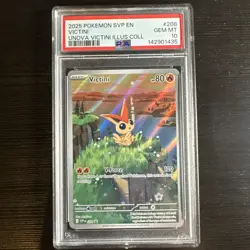 2025 POKEMON SVP EN-SV BLACK STAR PROMO #208 VICTINI PSA 10 - Image 1