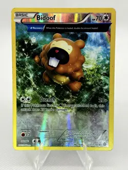 Bidoof (Alpha) 117/160 Pokemon XY Primal Clash 2015 Reverse Holo MP - Image 1