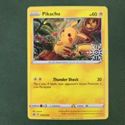 HD WHOLE SWIRL 🌀💫 Pikachu SWSH153 Advent Calendar 2022 Promo Snowflake Pokemon - Image 3