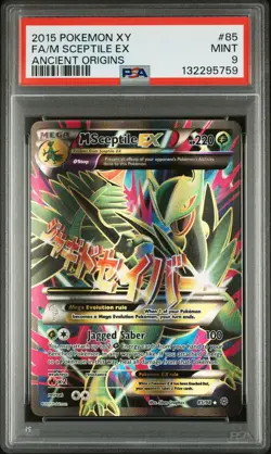 2015 POKEMON XY ANCIENT ORIGINS #85 FULL ART/M SCEPTILE EX PSA 9 - Image 1