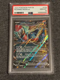 Pokemon TCG Gem Mint PSA 10 Roaring Moon EX 124/182 Paradox Rift - Image 1