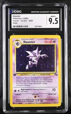 Haunter 1st edition holo 1999 Pokemon Fossil CGC 9.5 - Image 1
