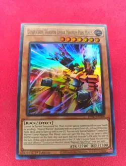 Yugioh BPRO-EN099 - Conduction Warrior Linear Magnum Plus Minus - Super Rare - Image 1