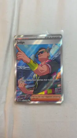Pokemon TCG Judge Trainer Full Art Destined Rivals Ultra Rare Card 222/182 - Image 1