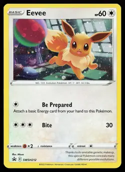 Eevee SWSH212 Holo Sword & Shield Promo Pokemon Card - Image 1