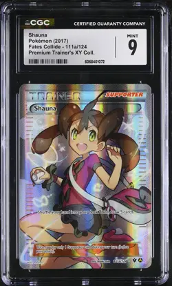 CGC 9 MINT Shauna 2017 Fates Collide 111a/124 Holo Pokemon Card - Image 1