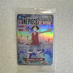 Bandai Namco One Piece CCG Monkey D. Luffy Promo Holo Card P-055 English - Image 1