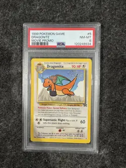 PSA 8 Pokemon Dragonite Movie Promo #5 Regular 1999 Card - Image 1