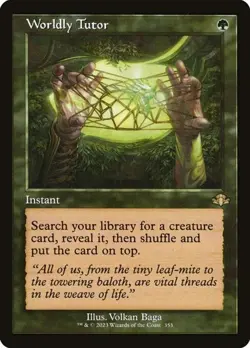 Worldly Tutor - Retro Frame Dominaria Remastered NM MTG - Image 1