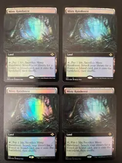 MTG- Misty Rainforest x4 - MH2 Extended Art FOIL - Image 1