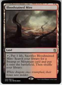 Bloodstained Mire 230 Rare Khans of Tarkir Magic: The Gathering Lightly Played - Image 1