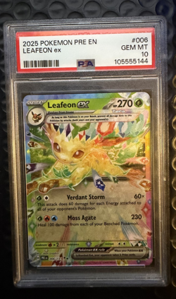 Pokemon TCG Leafeon EX 006/131 Prismatic Evolutions PSA 10 - Image 1