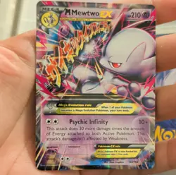 Pokemon M Mewtwo EX 64/162 Breakthrough 210HP Ultra Rare Mega Holo Card - Image 1