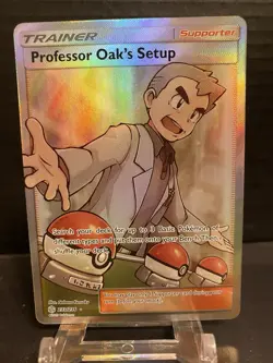 Pokemon Professor Oak's Setup Full Art Ultra Rare Holo 233/236 Cosmic Eclipse - Image 3
