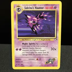 Pokemon TCG Sabrina's Haunter #58/132 CCG Gym Heroes LP - Image 1