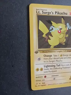 Lt. Surge's Pikachu 81/132 Pokemon TCG Gym Heroes 1st Edition NM+ Never Played - Image 3