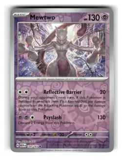Mewtwo 150/165 Rare 151 Pokemon Reverse Holo Near Mint - Image 1