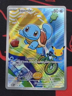 Pokemon TCG Squirtle 039 Promo Illustration Rare First Partner 30th Anniversary - Image 1