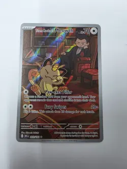2025 Pokemon Team Rocket's Meowth DRI 203/182 Illustration Rare NM - Image 1