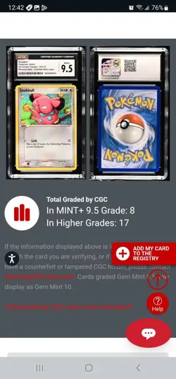Unseen Forces STAMPED SNUBBULL Cgc Mint 9.5 74/115 Invert Holo Pokemon Low Pop 8 - Image 3
