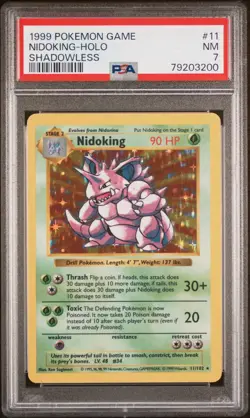 1999 POKEMON GAME | SHADOWLESS NIDOKING HOLO 11 - Image 1