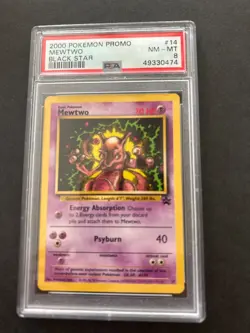 2000 Pokemon Black Star Promo #14 - PSA NM-MT 8 - MEWTWO - Image 1