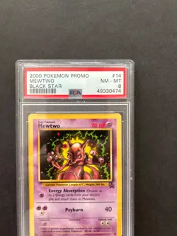 2000 Pokemon Black Star Promo #14 - PSA NM-MT 8 - MEWTWO - Image 2