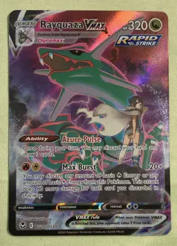 Pokemon Rayquaza VMAX Ultra Rare Full Art Rapid Strike Holo TG20/TG30 - Image 1