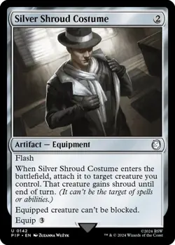 NM Silver Shroud Costume, MGT, Fallout, Magic the Gathering, 142 - Image 1
