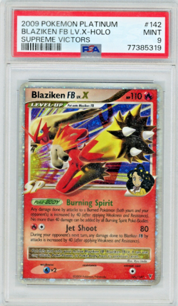 2009 Pokemon Platinum Supreme Victors Blaziken FB LV X 142/147 Holo PSA 9 - Image 1