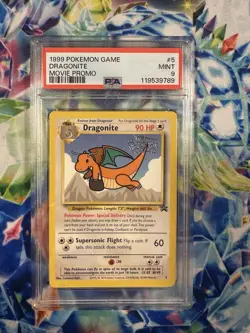 Pokemon Black Star Dragonite #5 Movie Promo WotC PSA 9 - Image 1