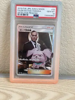 PSA 10 Lt. Yoshida 025/024 SR Detective Pikachu sun & moon 2019 Pokemon JP Card - Image 1
