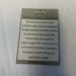 Pokemon Pikachu 23K Gold Plated Trading Card 1999 Burger King Limited Edition - Image 4