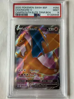 Pokemon Charizard V SWSH050 Champion's Path Promo PSA 9 - Image 1