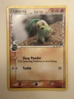 Pokemon TCG Chikorita Delta Species Dragon Frontiers 44/101 Reverse Holo 2006 - Image 1