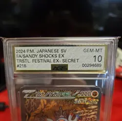 Sandy Shocks ex 215/187 Sv8a: Terastal Fest Ex Holo Pokemon AGS 10 GEM MINT - Image 3
