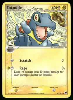 Totodile (Delta Species) 67/101 Dragon Frontiers Pokemon - Image 1