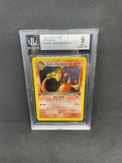 2000 POKEMON TEAM ROCKET 1ST EDITION HOLO R #4/82 DARK CHARIZARD BGS 9 - Image 1